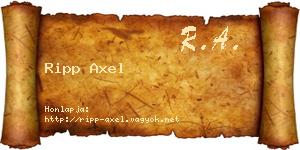 Ripp Axel névjegykártya